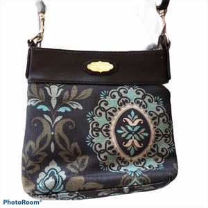 Spartina 449  Hipster Linen Leather Crossbody